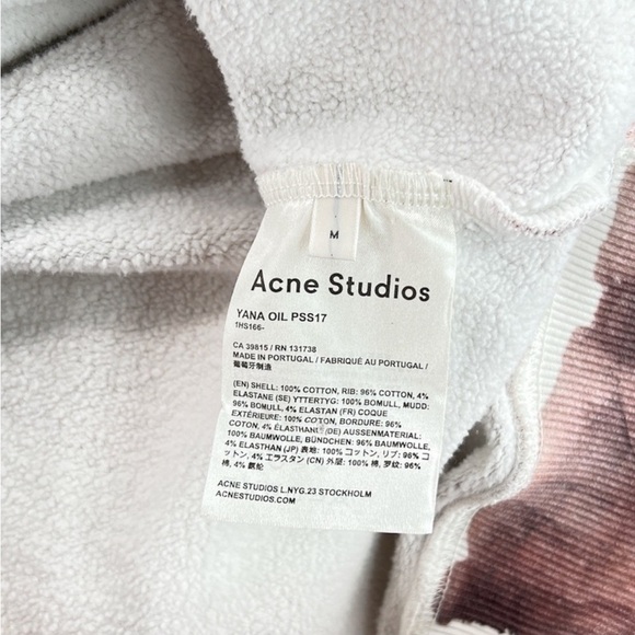 ACNE STUDIOS Yana Oil Paint Abstract Design Sweatshirt Oversized Size M - Picture 9 of 9